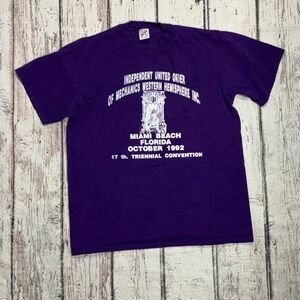 Vintage 1992 Mechanics Convention Florida Jerzees Purple Crewneck Tshirt